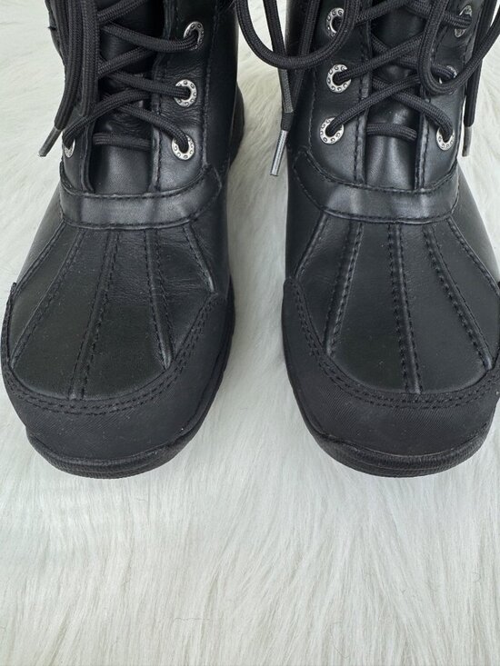 Men’s UGG Butte Waterproof Leather Lace Up Boots Shearling Vibram Sz 7.5 Black main image 11